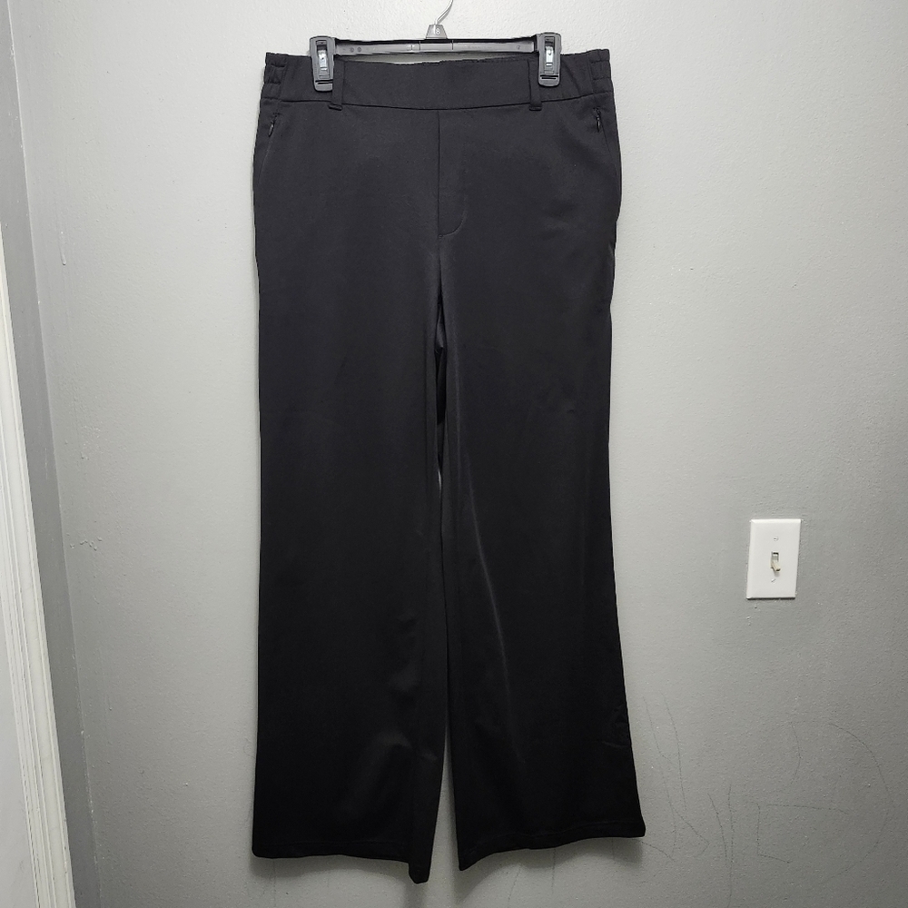 Lands end women's Pull-On wide legs pants size M (10-12) black with pock…